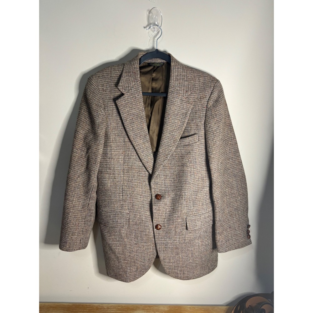 Harris Tweed Blazer Mens 100% Pure Scottish Wool‎ Handwoven Tailored Vintge 40R